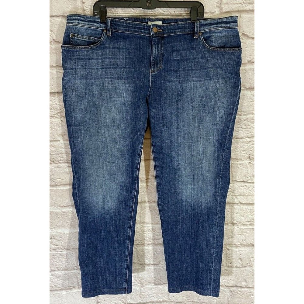 Eileen Fisher Woman 18W Jean Capris Medium Blue Wash Organic Cotton 9175